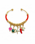 GAS BIJOUX - BRACELET ZANCHA DORÉ ET FILS DE SOIE ORANGE