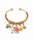 GAS BIJOUX - BRACELET ZANCHA ET FILS DE SOIE TERRACOTA