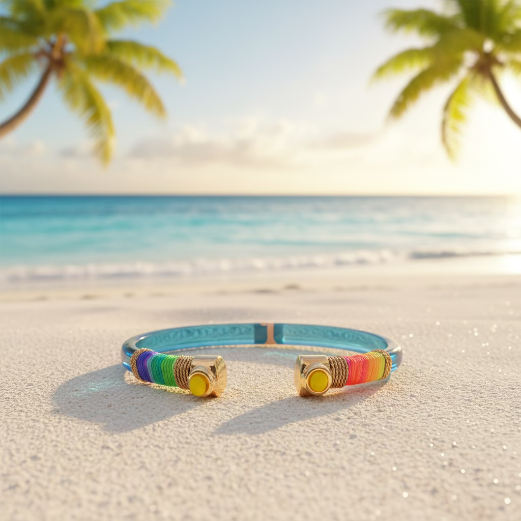 GAS BIJOUX - BRACELET SARINA BIS - ACETATE BLEU TRANSLUCIDE ET FILS DE SOIE FLUO