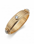 GAS BIJOUX - BRACELET STRADA MOYEN MODELE DORÉ ET CRISTAUX DE SWAROWSKI BLANC