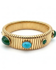 GAS BIJOUX - BRACELET STRADA DORÉ - TURQUOISE ET MALACHITE
