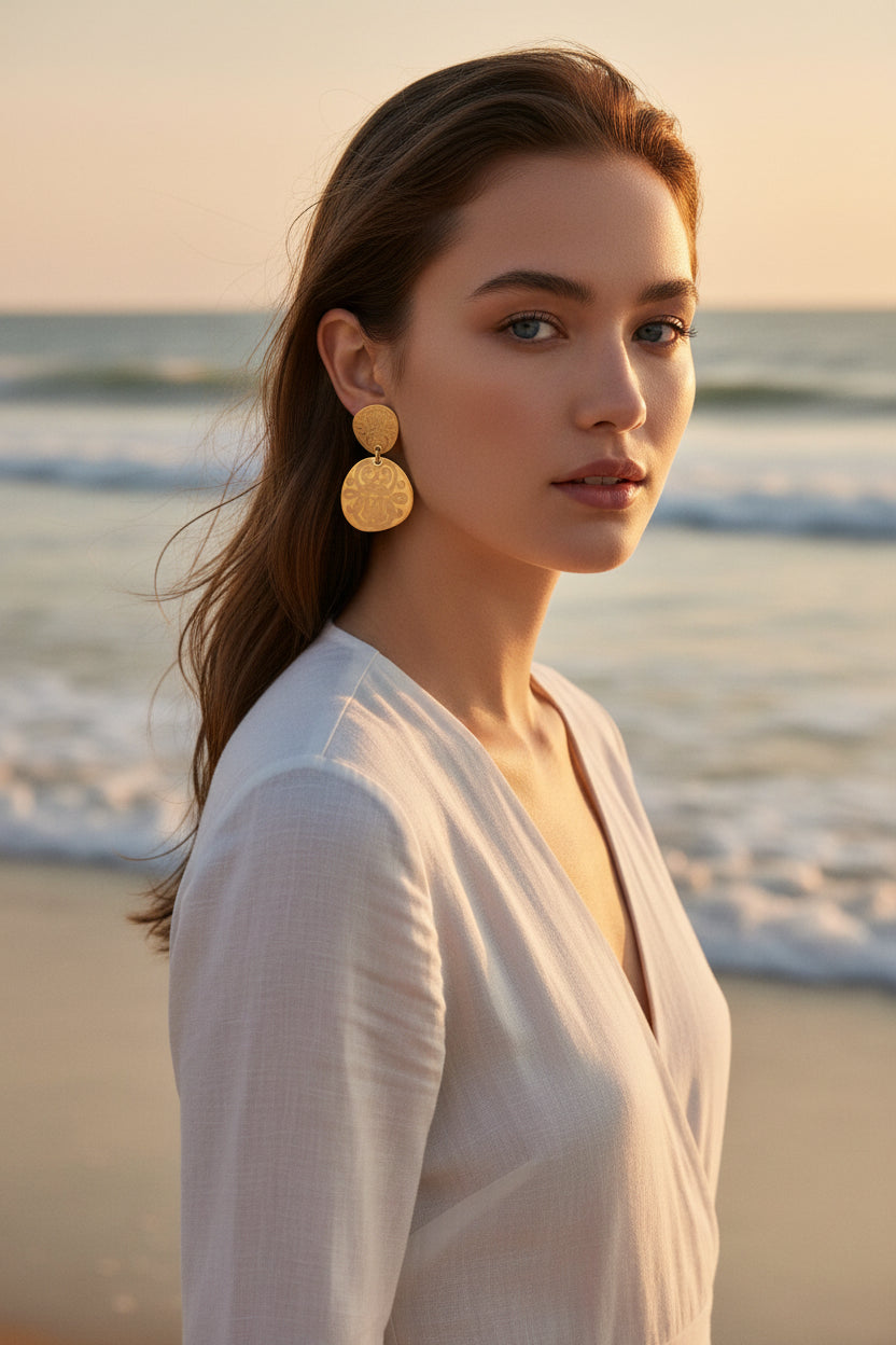 GAS BIJOUX - BOUCLES D'OREILLES DIVA DOUBLE DORÉES