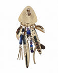 GAS BIJOUX - BOUCLES D'OREILLES BALANDRA TIGES DROITES DORÉES ET BLEUES