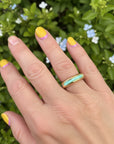 GAS BIJOUX - BAGUE SUERTE DORÉE - EMAIL VERT AMAZONITE - TAILLE S