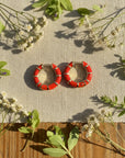 GAS BIJOUX - BOUCLES D'OREILLES MINI EMAIL ROUGE - METAL DORÉ