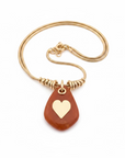 GAS BIJOUX - COLLIER GALET DORÉ - CORNALINE