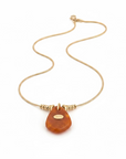 GAS BIJOUX - COLLIER GALET DORÉ - CORNALINE