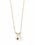 GAS BIJOUX - COLLIER GALET DORÉ - CRISTAL DE ROCHE