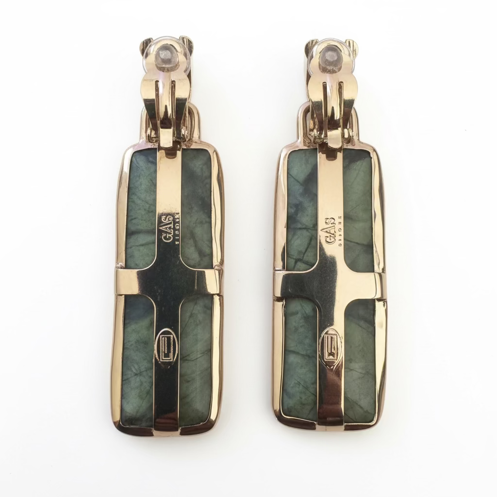 GAS BIJOUX - BOUCLES D'OREILLES AURA grand modèle CLIPS - VESSONITE