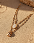 GAS BIJOUX - COLLIER SCAPULAIRE SERTI SCARABEE DORÉ