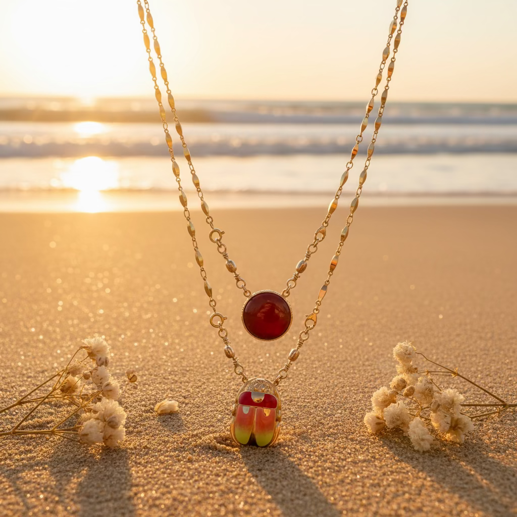 GAS BIJOUX - COLLIER SCAPULAIRE SERTI SCARAMOUCHE DORÉ