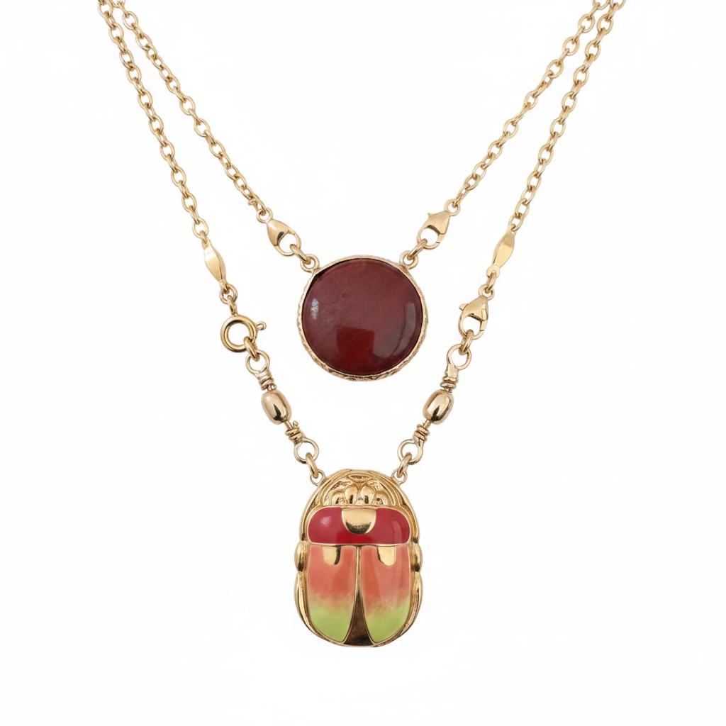 GAS BIJOUX - COLLIER SCAPULAIRE SERTI SCARAMOUCHE DORÉ