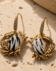 GAS BIJOUX - BOUCLES D’OREILLES YAO KRABE DORÉES ZEBRE