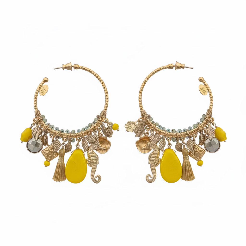 GAS BIJOUX - BOUCLES D'OREILLES CREOLES ANASTASIA MINI DORÉES - TONS DE JAUNE