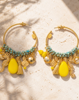 GAS BIJOUX - BOUCLES D'OREILLES CREOLES ANASTASIA MINI DORÉES - TONS DE JAUNE