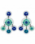 GAS BIJOUX - BOUCLES D'OREILLES SEQUINS BASE BLANCHE - TONS DE BLEUS