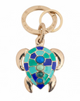GAS BIIJOUX - PORTE CLEFS TORTUE EMAILLÉE DORÉE