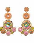 GAS BIJOUX - BOUCLES D'OREILLES SEQUIN TROIS RANGS DORÉES