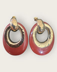 GAS BIJOUX - Boucles d’oreilles SELVA bordeaux dorées à l’or fin petit modèle