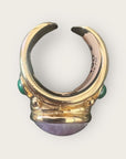 GAS BIJOUX - Bague SIMONE dorée à l’or fin - Améthyste et malachite - Taille L