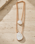 GAS BIJOUX - COLLIER SCAPULAIRE SILIA NACRE BLANCHE DORÉ