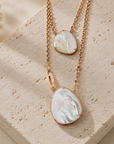 GAS BIJOUX - COLLIER SCAPULAIRE SILIA NACRE BLANCHE DORÉ