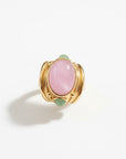 GAS BIJOUX - BAGUE SIMONE dorée à l'or fin - Quartz rose et Aventurine - Taille M