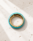 GAS BIJOUX - BAGUE SELVA DORÉE ACÉTATE TURQUOISE - TAILLE 2