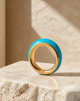 GAS BIJOUX - BAGUE SELVA DORÉE ACÉTATE TURQUOISE - TAILLE 2