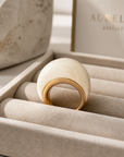 GAS BIJOUX - BAGUE SELVA DORÉE GRAND MODELE - ACETATE BEIGE - 3 tailles