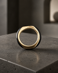 GAS BIJOUX - BAGUE SELVA VAGUE DORÉE - ACETATE NOIR - TAILLE 1