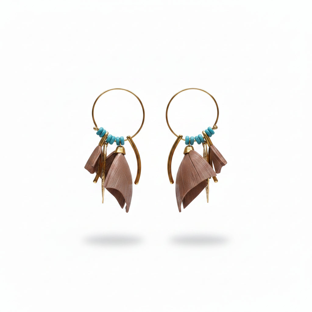GAS BIJOUX - BOUCLES D'OREILLES MARLY DORÉES PETITS MODELES - CHOCOLAT