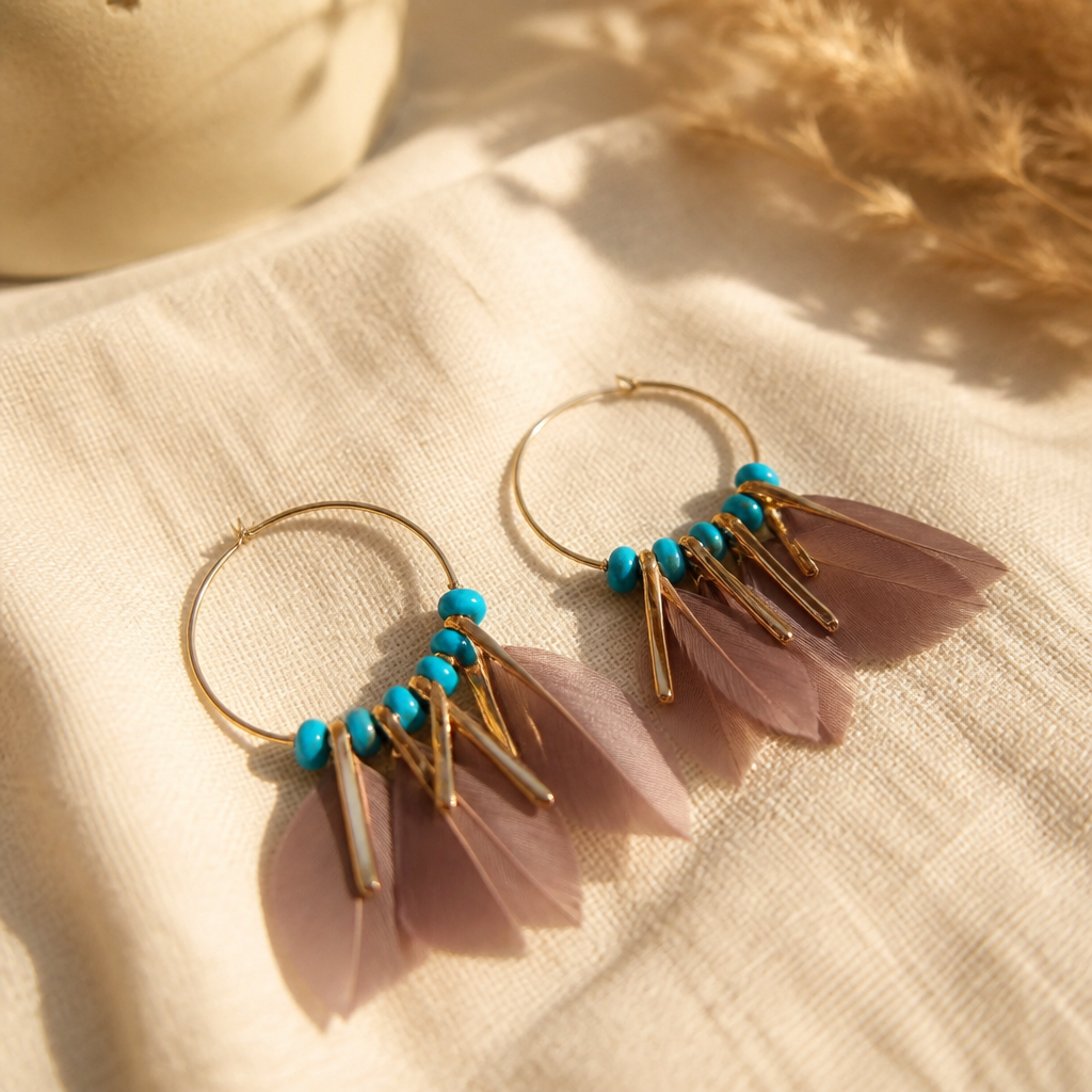 GAS BIJOUX - BOUCLES D'OREILLES MARLY DORÉES PETITS MODELES - CHOCOLAT