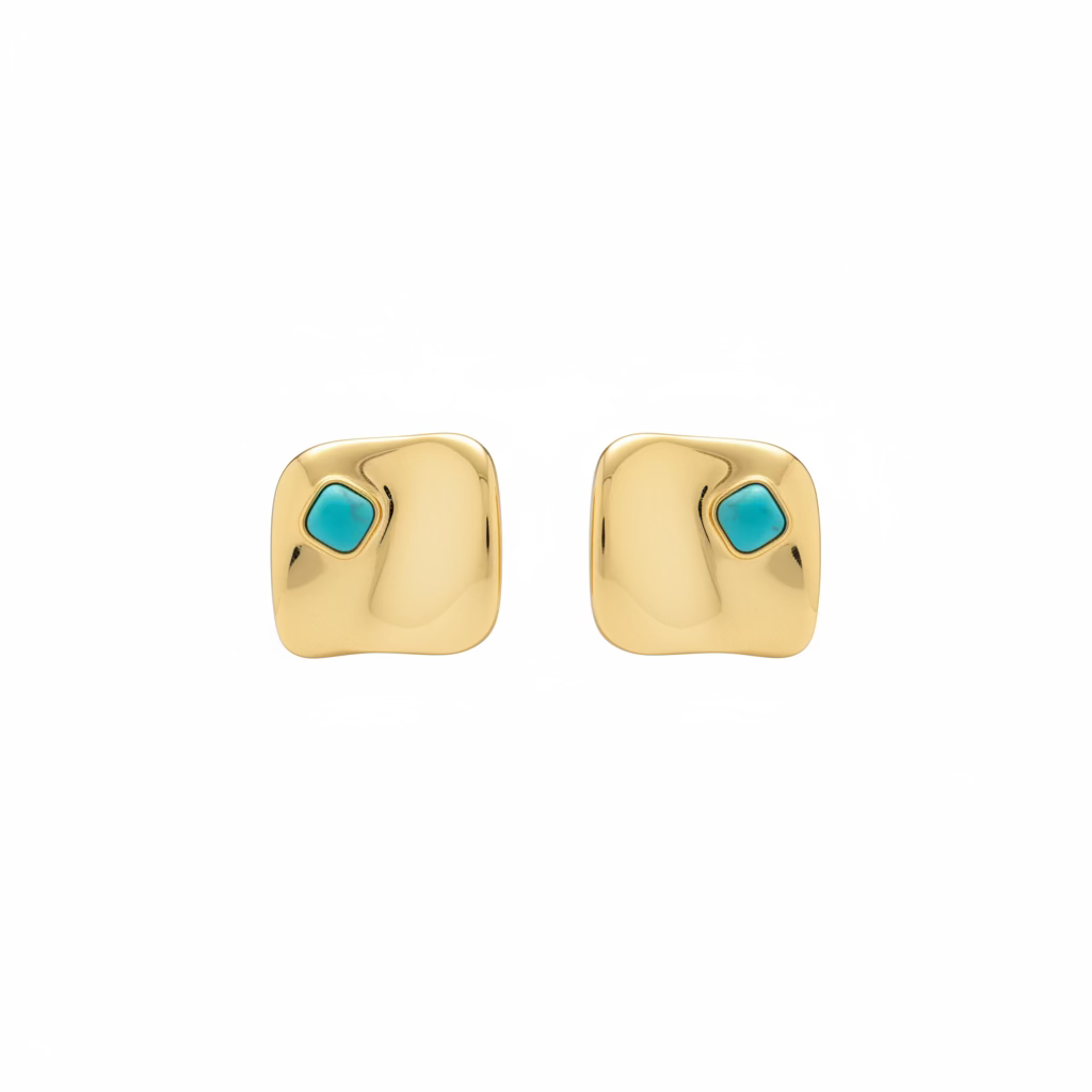 GAS BIJOUX - BOUCLES D'OREILLES SQUARE DORÉES PETITS MODELES