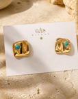 GAS BIJOUX - BOUCLES D'OREILLES SQUARE DORÉES PETITS MODELES