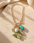 GAS BIJOUX - COLLIER CONSTANTINE DORÉ - PAPILLON VERT ET JAUNE
