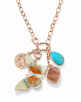 GAS BIJOUX - COLLIER CONSTANTINE DORÉ - PAPILLON VERT PALE ET ORANGE