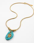 GAS BIJOUX - COLLIER GALET DORÉ - TURQUOISE VERITABLE