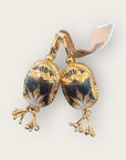 GAS BIJOUX - Boucles d'oreilles SCARAMOUCHE émail dorées à l'or fin