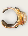 GAS BIJOUX - Bague SIMONE dorée - Zircon et oeil de tigre - Taille XL