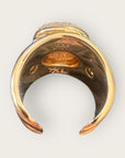 GAS BIJOUX - Bague SIMONE dorée - Zircon et oeil de tigre - Taille XL