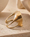 GAS BIJOUX - BAGUE MIRAGE COEUR - DORÉE ET BOIS