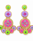 GAS BIJOUX - BOUCLES D'OREILLES SEQUIN TRIPLE DORÉÉS - FLUO