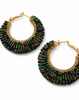 GAS BIJOUX - BOUCLES D'OREILLES CREOLES IZZIA GRAND MODELE - MULTI NOIR-VERT-MARRON