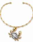 GAS BIJOUX - COLLIER BAMBOU KRABE PETIT MODELE DORÉ - CRABE ZEBRÉ
