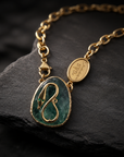 GAS BIJOUX - COLLIER BILLY DORÉ - PIERRE APATITE BLEUE / VERTE