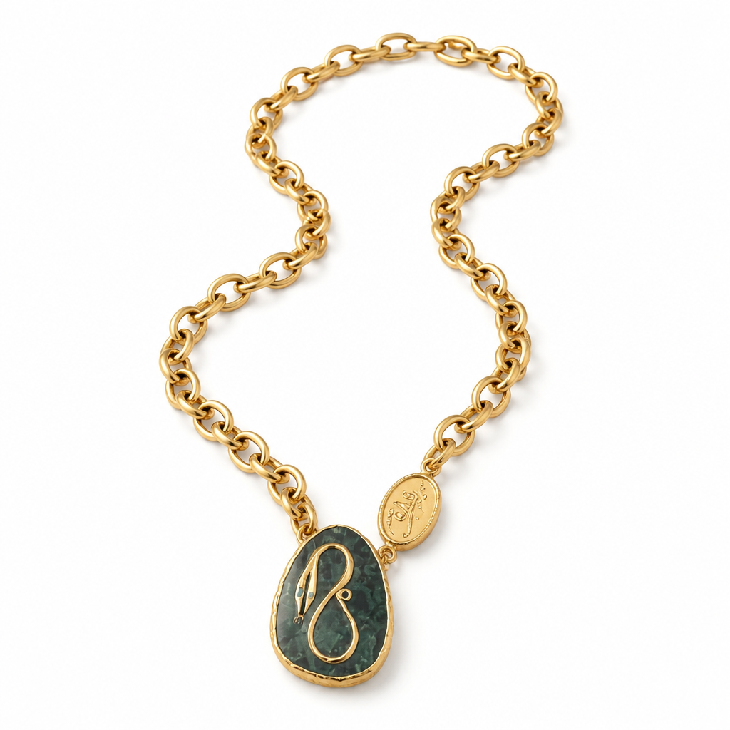 GAS BIJOUX - COLLIER BILLY DORÉ - PIERRE APATITE BLEUE / VERTE