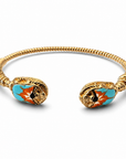 GAS BIJOUX - BRACELET DUALITY TORSADÉ DORÉ GRAND SCARABÉE ÉMAILLÉ