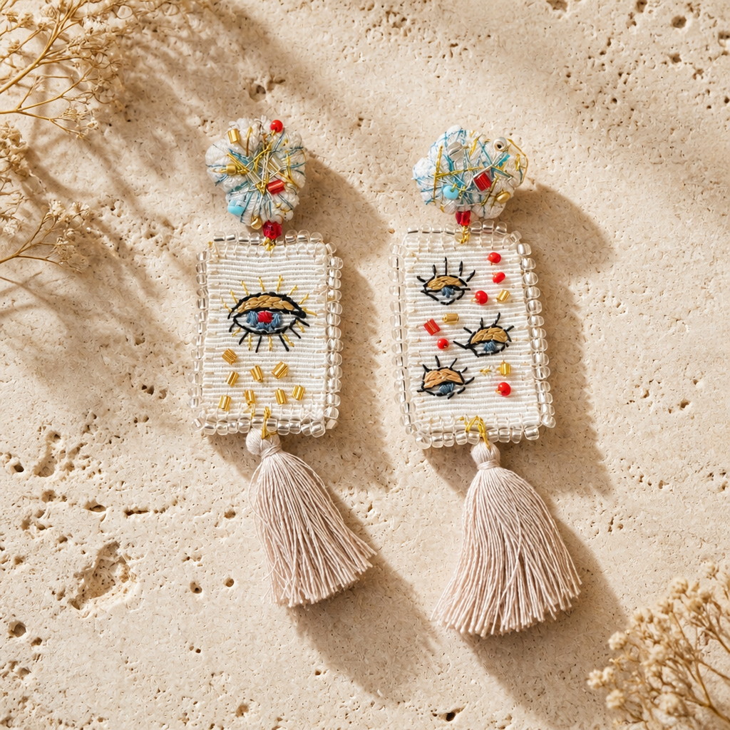 COLLECTION TOPAZE - BOUCLES D'OREILLES "OEIL PROTECTEUR "