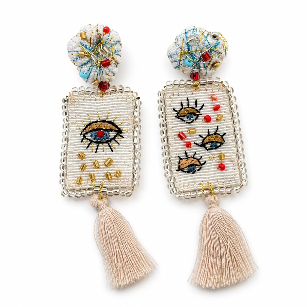 COLLECTION TOPAZE - BOUCLES D'OREILLES "OEIL PROTECTEUR "